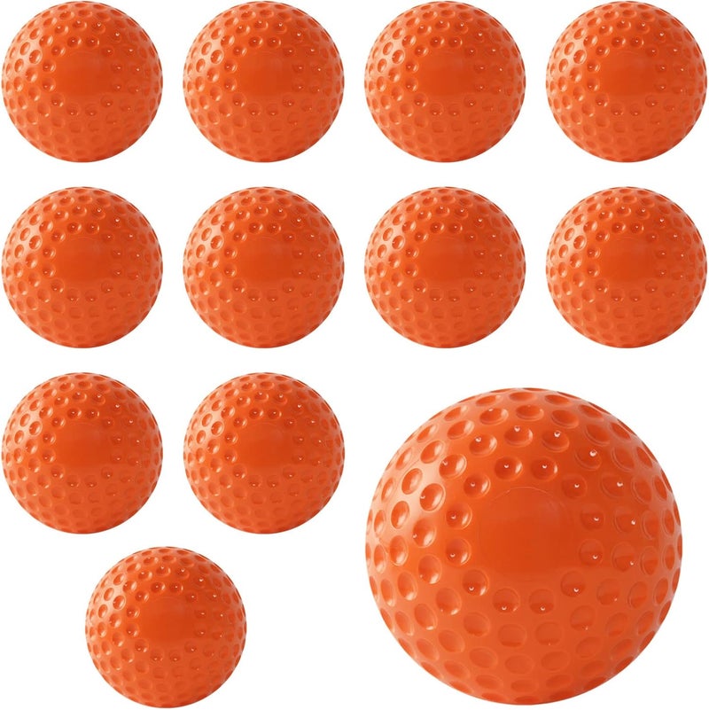 POPFRO Dimpled Softballs, 12 Pack - 11-Inch Pitching Machine Softballs for Hitting and Fielding Practice - Image 1